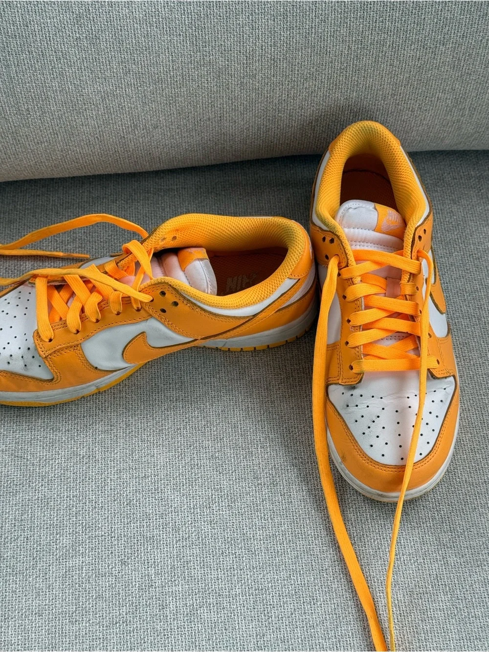 Nike Orange and White Low-Top Athletic Sneakers